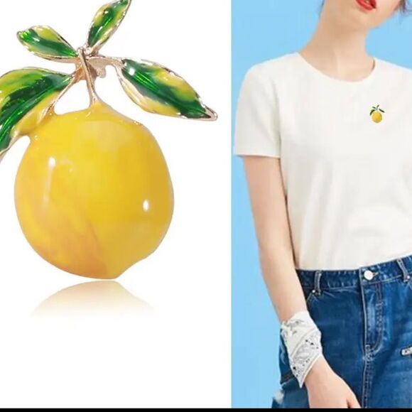 LEMON ENAMEL BROOCH - Picture 2 of 3